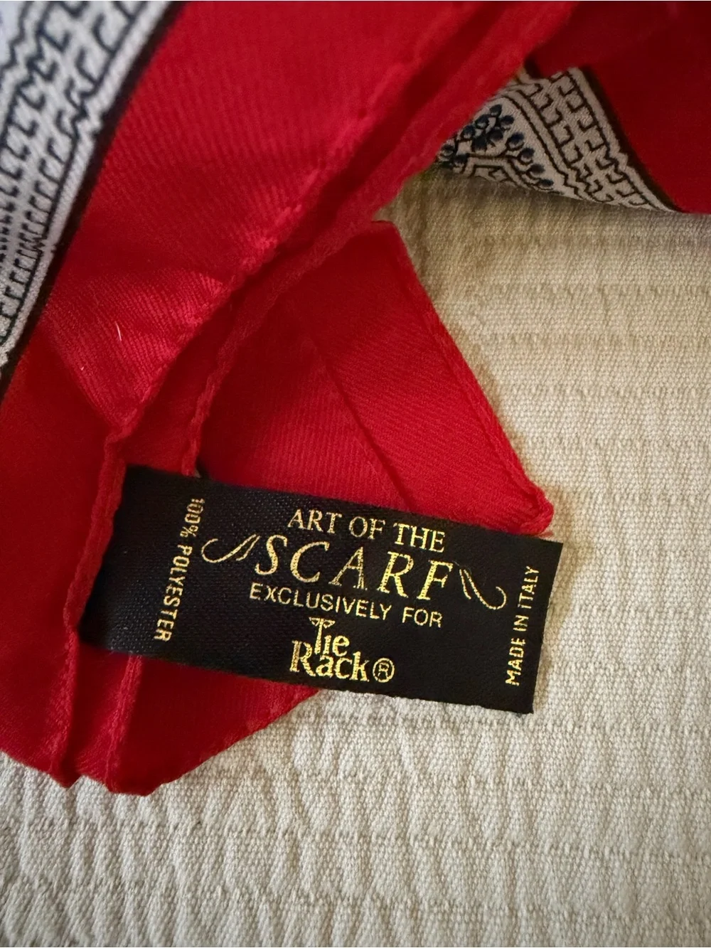 Silk Floral Red Scarf by